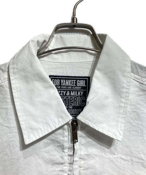 Hysteric Glamour（ヒステリックグラマー）Hysteric Glamour (ヒステリックグラマー) SUPER HYS LEAGUE ジップアップブルゾン/Zip-up blouson ホワイト サイズ:Mの古着・服飾アイテム