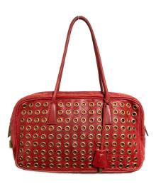 PRADA（プラダ）の古着「アイレットスタッズワンショルダーバッグ/Eyelet-stud one-shoulder bag」｜レッド