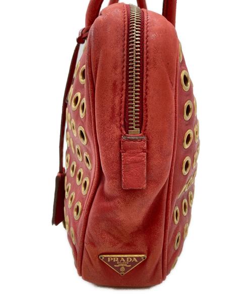PRADA（プラダ）PRADA (プラダ) アイレットスタッズワンショルダーバッグ/Eyelet-stud one-shoulder bag レッドの古着・服飾アイテム