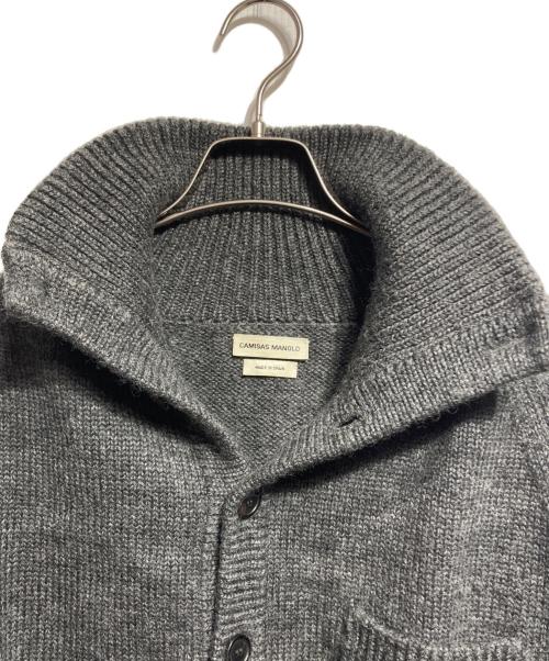 camisas manolo（カミサス マノロ）camisas manolo (カミサス マノロ) KNITTED JACKET/ニットジャケット グレー サイズ:Mの古着・服飾アイテム