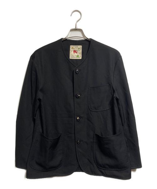 MAISON et VOYAGE（メゾンエボヤージュ）MAISON et VOYAGE (メゾンエボヤージュ) ウール カラーレスチョアジャケット/Wool Collarless Chore Jacket ブラック サイズ:46の古着・服飾アイテム