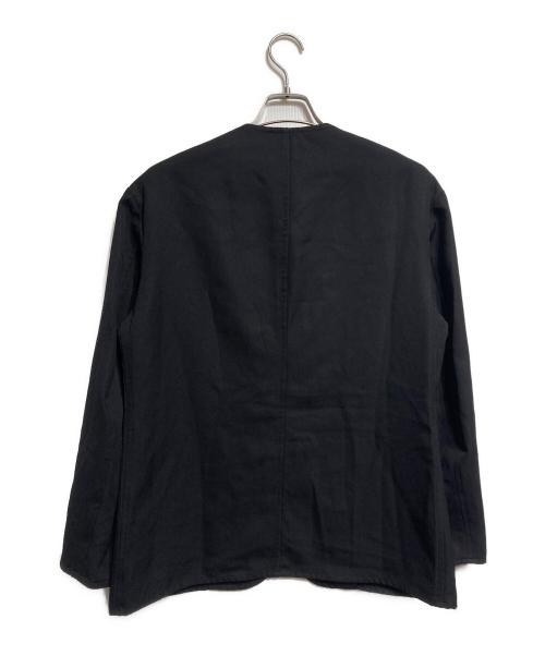 MAISON et VOYAGE（メゾンエボヤージュ）MAISON et VOYAGE (メゾンエボヤージュ) ウール カラーレスチョアジャケット/Wool Collarless Chore Jacket ブラック サイズ:46の古着・服飾アイテム