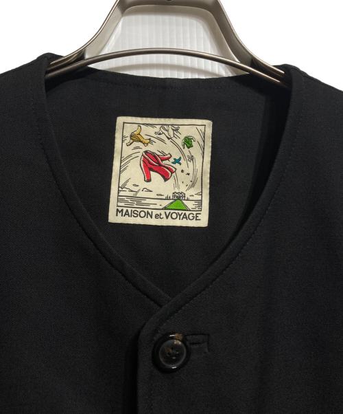 MAISON et VOYAGE（メゾンエボヤージュ）MAISON et VOYAGE (メゾンエボヤージュ) ウール カラーレスチョアジャケット/Wool Collarless Chore Jacket ブラック サイズ:46の古着・服飾アイテム