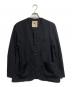 MAISON et VOYAGE（メゾンエボヤージュ）の古着「ウール カラーレスチョアジャケット/Wool Collarless Chore Jacket」｜ブラック