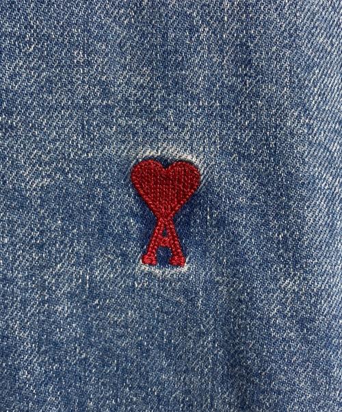 AMI PARIS（アミ パリス）AMI PARIS (アミ パリス) ウォッシュ加工デニムシャツ/Washed denim shirt インディゴ サイズ:M 未使用品の古着・服飾アイテム