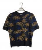 DRIES VAN NOTENドリスヴァンノッテン）の古着「フラワージャガード半袖ニット/Floral Jacquard Short-Sleeve Knit Top」｜ネイビー