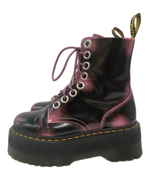 Dr.Martens（ドクターマーチン）Dr.Martens (ドクターマーチン) JADONMAX８ホールブーツ ブラック×ピンク サイズ:24㎝の古着・服飾アイテム