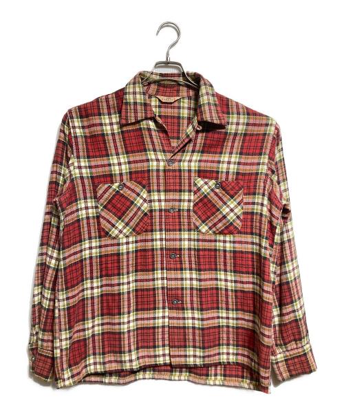 BRENTS（ブレント）BRENTS (ブレント) 50’s チェックシャツ/1950s Plaid Shirt レッド サイズ:Lの古着・服飾アイテム