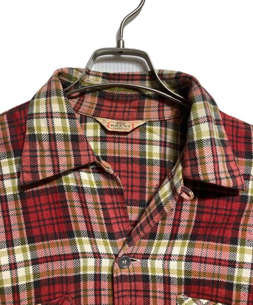 BRENTS（ブレント）BRENTS (ブレント) 50’s チェックシャツ/1950s Plaid Shirt レッド サイズ:Lの古着・服飾アイテム