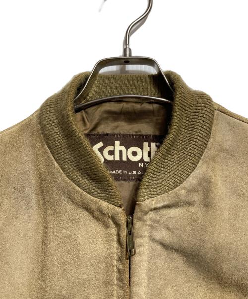 Schott（ショット）Schott (ショット) スエードブルゾン/Suede blouson ベージュ サイズ:40の古着・服飾アイテム