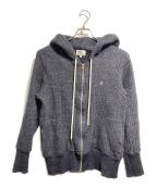 Vivienne Westwood manヴィヴィアン ウェストウッド マン）の古着「オーブ刺繍ダブルジップニットパーカー/Double-zip knit hoodie」｜グレー