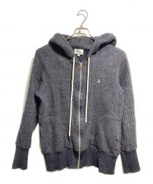 Vivienne Westwood man（ヴィヴィアン ウェストウッド マン）の古着「オーブ刺繍ダブルジップニットパーカー/Double-zip knit hoodie」｜グレー