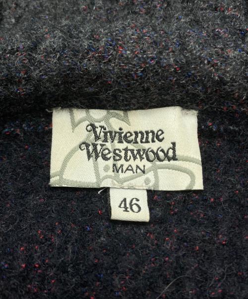 Vivienne Westwood man（ヴィヴィアン ウェストウッド マン）Vivienne Westwood man (ヴィヴィアン ウェストウッド マン) オーブ刺繍ダブルジップニットパーカー/Double-zip knit hoodie グレー サイズ:46の古着・服飾アイテム