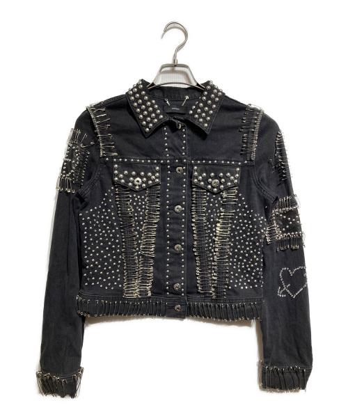 DIESEL（ディーゼル）DIESEL (ディーゼル) デザインデニムジャケット/Designer denim jacket ブラック サイズ:Ｓの古着・服飾アイテム