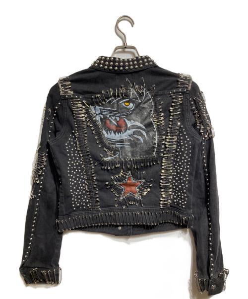 DIESEL（ディーゼル）DIESEL (ディーゼル) デザインデニムジャケット/Designer denim jacket ブラック サイズ:Ｓの古着・服飾アイテム