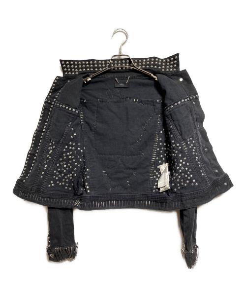 DIESEL（ディーゼル）DIESEL (ディーゼル) デザインデニムジャケット/Designer denim jacket ブラック サイズ:Ｓの古着・服飾アイテム