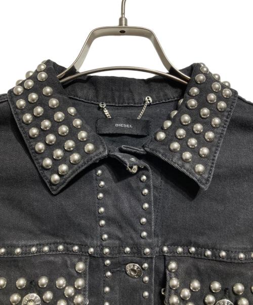 DIESEL（ディーゼル）DIESEL (ディーゼル) デザインデニムジャケット/Designer denim jacket ブラック サイズ:Ｓの古着・服飾アイテム