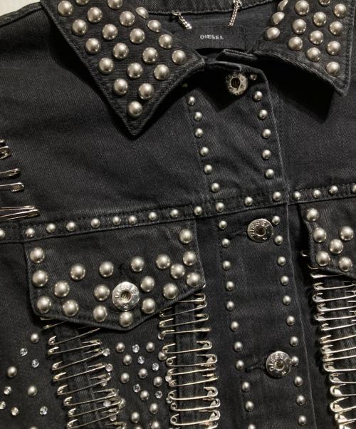 DIESEL（ディーゼル）DIESEL (ディーゼル) デザインデニムジャケット/Designer denim jacket ブラック サイズ:Ｓの古着・服飾アイテム
