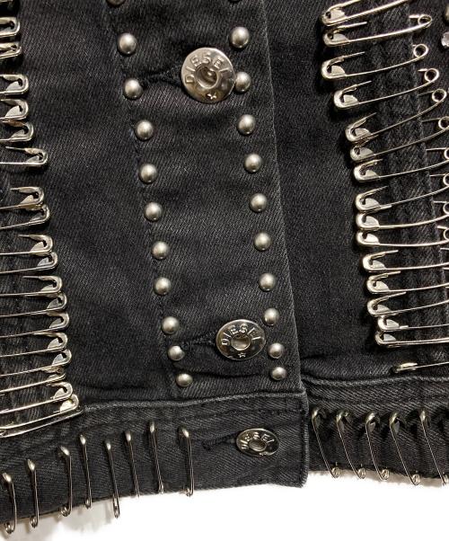 DIESEL（ディーゼル）DIESEL (ディーゼル) デザインデニムジャケット/Designer denim jacket ブラック サイズ:Ｓの古着・服飾アイテム