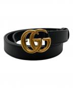 GUCCIグッチ）の古着「ダブルG スリムベルト/Double G slim belt」｜ブラック