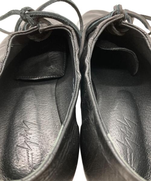 YOHJI YAMAMOTO（ヨウジヤマモト）YOHJI YAMAMOTO (ヨウジヤマモト) スムースタンニンレザーギャザーローカットシューズ/Smooth Tan Leather Gathered Low-Cut Shoes ブラック サイズ:26㎝の古着・服飾アイテム