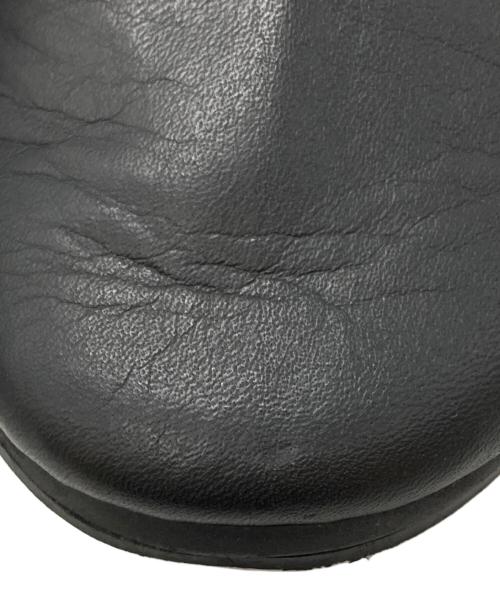 YOHJI YAMAMOTO（ヨウジヤマモト）YOHJI YAMAMOTO (ヨウジヤマモト) スムースタンニンレザーギャザーローカットシューズ/Smooth Tan Leather Gathered Low-Cut Shoes ブラック サイズ:26㎝の古着・服飾アイテム