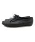 YOHJI YAMAMOTO (ヨウジヤマモト) スムースタンニンレザーギャザーローカットシューズ/Smooth Tan Leather Gathered Low-Cut Shoes ブラック サイズ:26㎝：50000円