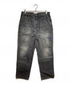 BOWWOWバウワウ）の古着「DOUBLE KNEE DUCK PAINTER PANTS AGEING/ダブルニー・ダック・ペインターパンツ」｜グレー