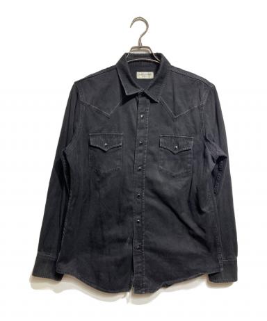 r*u様 【訳ありジャンク】サンローランパリ ベロア ウエスタンシャツ L ブラ 中古・古着通販】Saint Laurent Paris (サンローランパリ) ステッチ