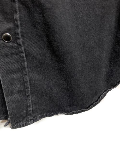 Saint Laurent Paris（サンローランパリ）Saint Laurent Paris (サンローランパリ) ステッチワークデニムウエスタンシャツ/Stitch-detail denim Western shirt ブラック サイズ:Lの古着・服飾アイテム