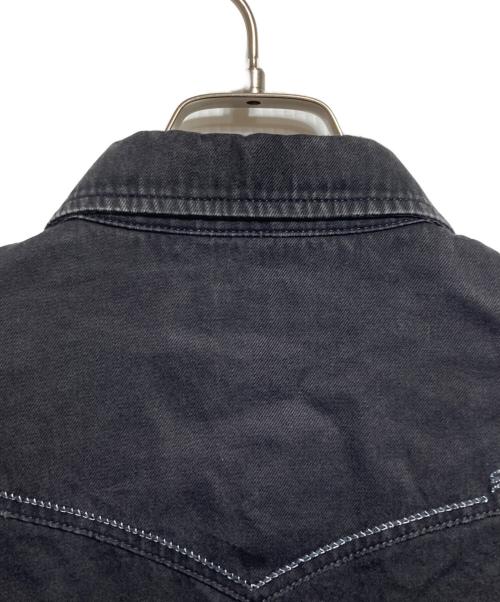 Saint Laurent Paris（サンローランパリ）Saint Laurent Paris (サンローランパリ) ステッチワークデニムウエスタンシャツ/Stitch-detail denim Western shirt ブラック サイズ:Lの古着・服飾アイテム