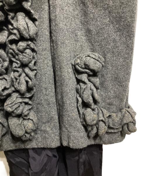COMME des GARCONS（コムデギャルソン）COMME des GARCONS (コムデギャルソン) ドッキングフラワー装飾ワンピース/Floral-Accented Hybrid Dress ネイビー×グレー サイズ:Mの古着・服飾アイテム