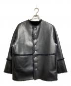 MACPHEEマカフィー）の古着「フェイクムートン リバーシブルショートコート/ Reversible Faux-Mouton Short Coat」｜ブラック