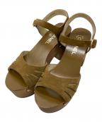 CHANELシャネル）の古着「スタッズウェッジソールサンダル/Studded Wedge-Sole Sandals」｜ブラウン