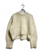 TAO COMME des GARCONSタオ コムデギャルソン）の古着「Wool Half Cardigan Brushed Sweater/ オーバーサイズ ウール ハーフカーディガン 起毛セーター／ボロウド・シャツ」｜アイボリー