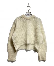 TAO COMME des GARCONS（タオ コムデギャルソン）の古着「Wool Half Cardigan Brushed Sweater/ オーバーサイズ ウール ハーフカーディガン 起毛セーター／ボロウド・シャツ」｜アイボリー