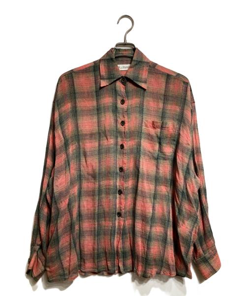 OUR LEGACY（アワーレガシー）OUR LEGACY (アワーレガシー) OVERSIZED BORROWED SHIRT/オーバーサイズ ボロウドシャツ グレー×ピンク サイズ:32の古着・服飾アイテム