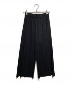 PLEATS PLEASEプリーツプリーズ）の古着「プリーツワイドパンツ/Pleated wide-leg pants」｜ブラック