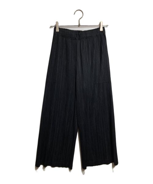 PLEATS PLEASE（プリーツプリーズ）PLEATS PLEASE (プリーツプリーズ) プリーツワイドパンツ/Pleated wide-leg pants ブラック サイズ:3の古着・服飾アイテム