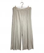 PLEATS PLEASEプリーツプリーズ）の古着「サイドタックプリーツワイドパンツ/Wide-leg pants with side tucks and pleats」｜グレー