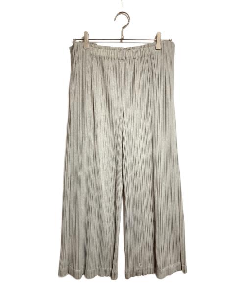 PLEATS PLEASE（プリーツプリーズ）PLEATS PLEASE (プリーツプリーズ) サイドタックプリーツワイドパンツ/Wide-leg pants with side tucks and pleats グレー サイズ:2の古着・服飾アイテム