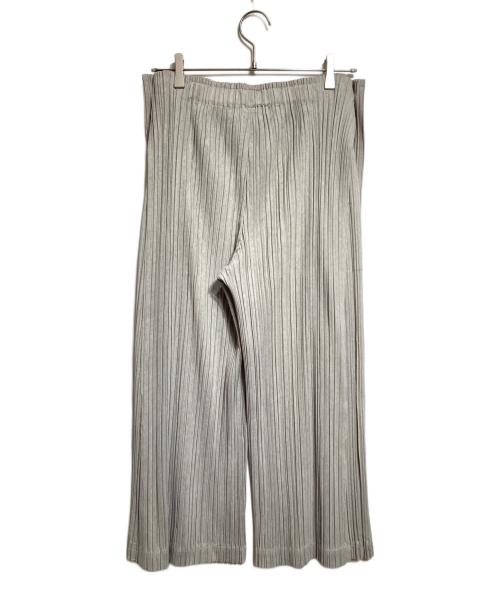 PLEATS PLEASE（プリーツプリーズ）PLEATS PLEASE (プリーツプリーズ) サイドタックプリーツワイドパンツ/Wide-leg pants with side tucks and pleats グレー サイズ:2の古着・服飾アイテム