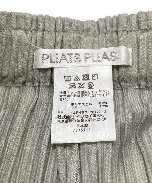 PLEATS PLEASE（プリーツプリーズ）PLEATS PLEASE (プリーツプリーズ) サイドタックプリーツワイドパンツ/Wide-leg pants with side tucks and pleats グレー サイズ:2の古着・服飾アイテム