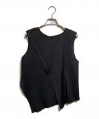 PLEATS PLEASEプリーツプリーズ）の古着「プリーツデザインカットソー/Pleated-design cut-and-sew top」｜ブラック