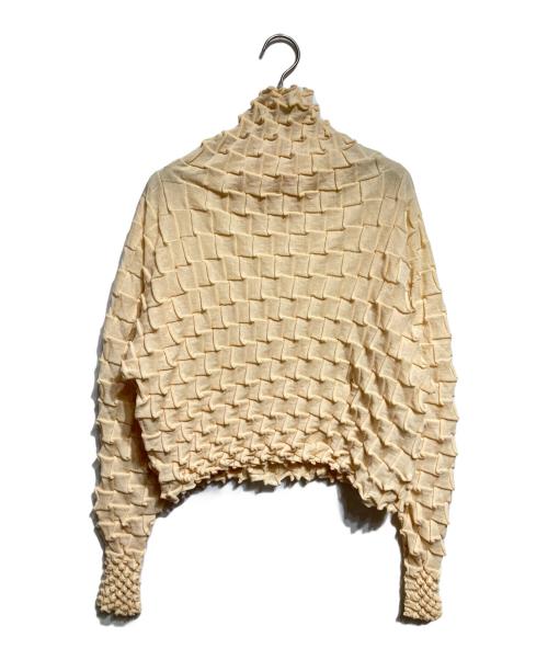 ISSEY MIYAKE（イッセイミヤケ）ISSEY MIYAKE (イッセイミヤケ) WOOL SHELL KNIT ベージュ サイズ:2の古着・服飾アイテム