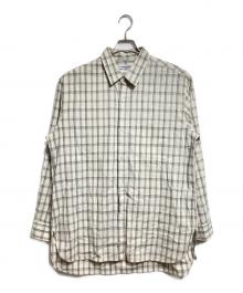CristaSeya（クリスタセヤ）の古着「チェックコットンシャツ/Checked cotton shirt」｜ベージュ