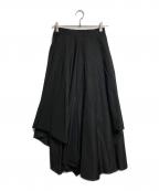 UN3D.アンスリード）の古着「アシメレイヤードパンツ/Asymmetric Layered Pants」｜ブラック