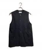 LOEFFロエフ）の古着「ギャバジン ベスト/Gabardine vest」｜ブラック