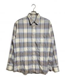 AURALEE（オーラリー）の古着「SUPER LIGHT WOOL CHECK SHIRT/スーパーライトウールチェックシャツ」｜ブルー×グレー