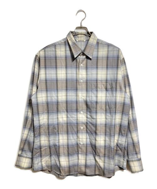AURALEE（オーラリー）AURALEE (オーラリー) SUPER LIGHT WOOL CHECK SHIRT/スーパーライトウールチェックシャツ ブルー×グレー サイズ:5の古着・服飾アイテム